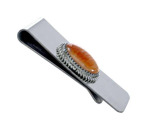 Genuine Navajo Oyster Shell Sterling Silver Money Clip X10879