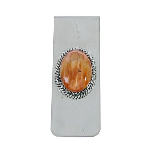 Genuine Navajo Oyster Shell Sterling Silver Money Clip X10881