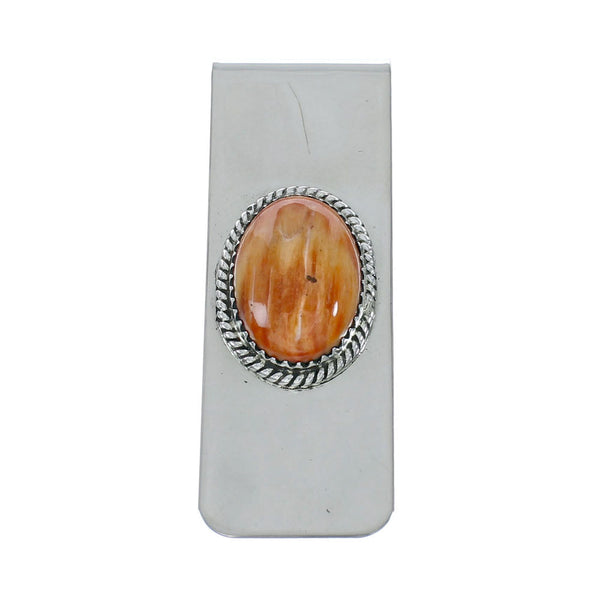 Genuine Navajo Oyster Shell Sterling Silver Money Clip X10881