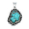 Native American Turquoise Sterling Silver Navajo Pendant X10860