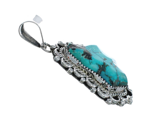 Native American Turquoise Sterling Silver Navajo Pendant X10860