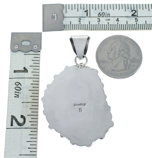 Native American Turquoise Sterling Silver Navajo Pendant X10860