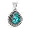 Native American Turquoise Sterling Silver Navajo Pendant X10861