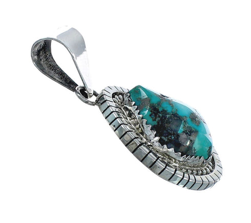 Native American Turquoise Sterling Silver Navajo Pendant X10861