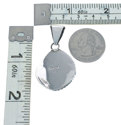 Native American Turquoise Sterling Silver Navajo Pendant X10861