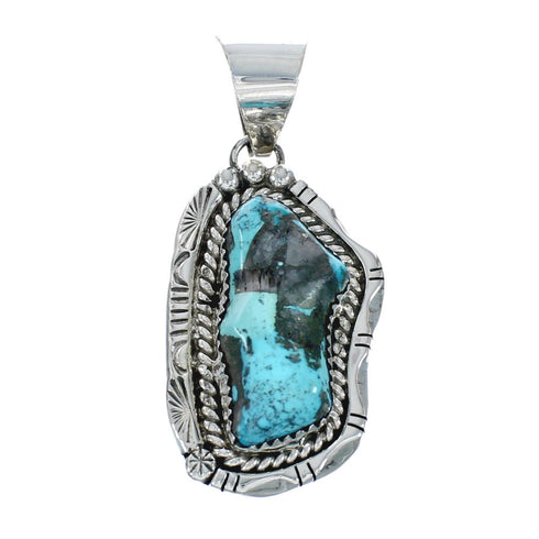 Native American Turquoise Sterling Silver Navajo Pendant X10862