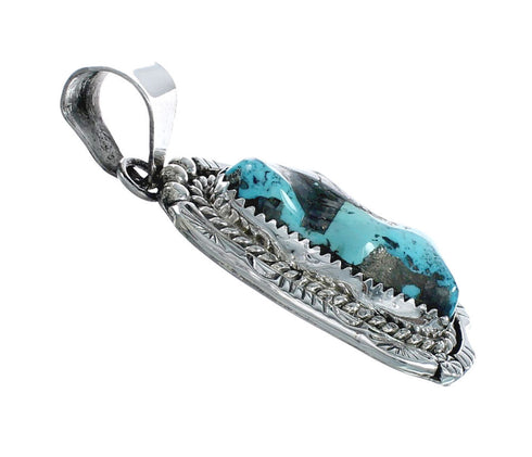 Native American Turquoise Sterling Silver Navajo Pendant X10862