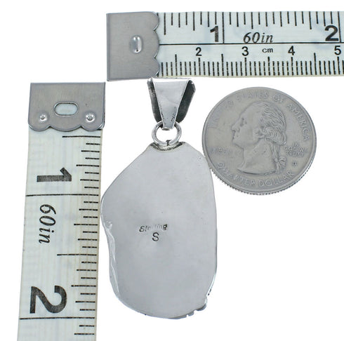 Native American Turquoise Sterling Silver Navajo Pendant X10862