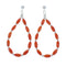 Navajo Coral Bead Post Dangle Sterling Silver Earrings X10970