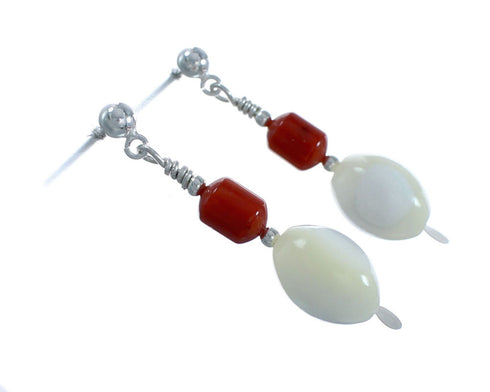 Genuine Sterling Silver Multicolor Bead Post Dangle Earrings X10976