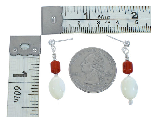 Genuine Sterling Silver Multicolor Bead Post Dangle Earrings X10976