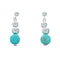 Navajo Turquoise And Sterling Silver Bead Post Dangle Earrings X10824