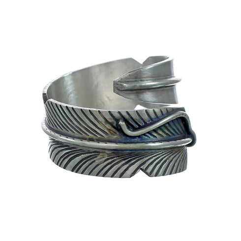 Navajo Indian Jewelry Feather Adjustable Ring Size 7 8 9 X10831