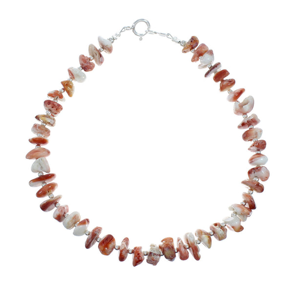 Red Oyster Shell Sterling Silver Southwest Anklet X10833