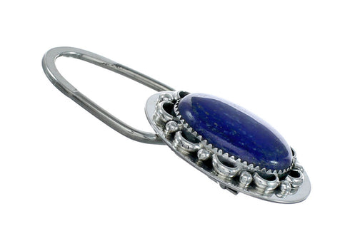 Native American Authentic Sterling Silver Lapis Key Chain X10984