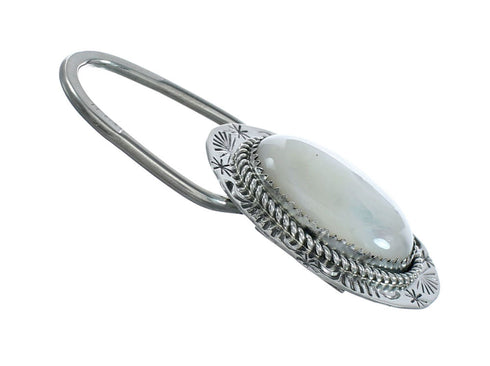 Native American Authentic Sterling Silver Mother Of Pearl Key Chain X10987