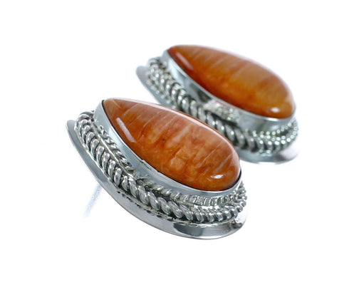 Native American Navajo Sterling Silver And Oyster Shell Post Earrings X10990