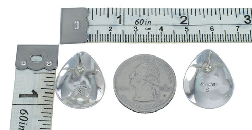 Native American Navajo Sterling Silver And Oyster Shell Post Earrings X10990