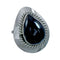 Onyx And Silver Navajo Native American Ring Size 8-1/4 X10996