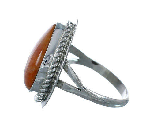 Native American Navajo Oyster Shell And Silver Ring Size 8-1/2 X10998