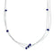 Native American Lapis Hand Strung Liquid Silver 3-Strand Necklace X11003