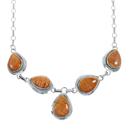 Authentic Navajo Sterling Silver Oyster Shell Link Necklace X11005