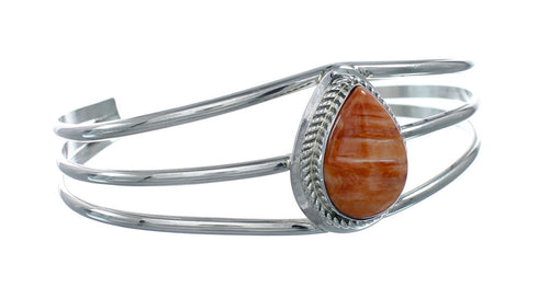 Navajo Oyster Shell Sterling Silver Tear Drop Cuff Bracelet X11008