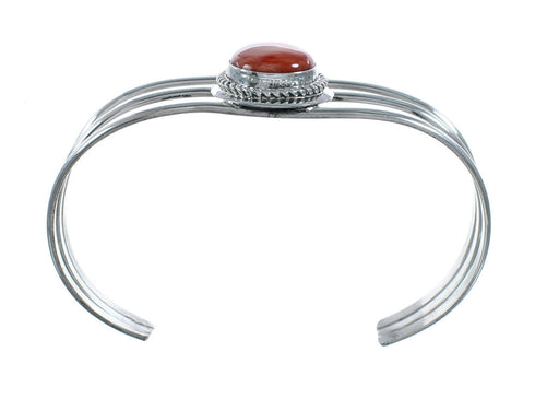 Navajo Oyster Shell Sterling Silver Tear Drop Cuff Bracelet X11009