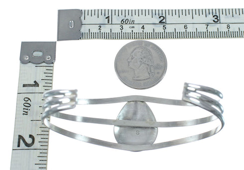 Navajo Oyster Shell Sterling Silver Tear Drop Cuff Bracelet X11009