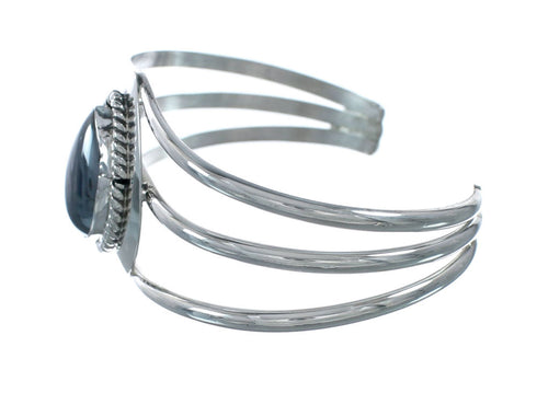 Navajo Hematite Sterling Silver Tear Drop Cuff Bracelet X11010
