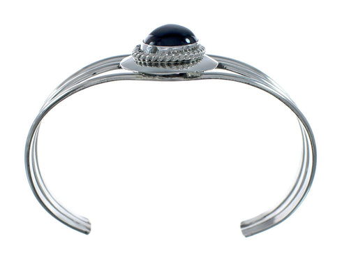 Navajo Onyx Sterling Silver Tear Drop Cuff Bracelet X11011