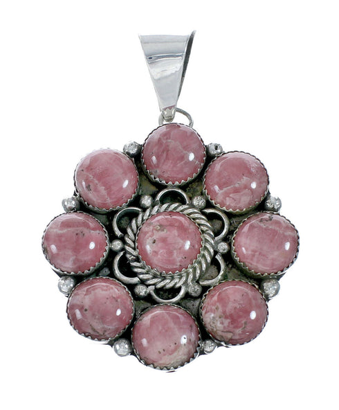 Native American Sterling Silver Rhodochrosite Bead Necklace X11012
