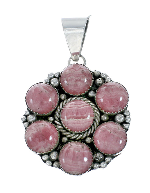 Native American Sterling Silver Rhodochrosite Bead Necklace X11013
