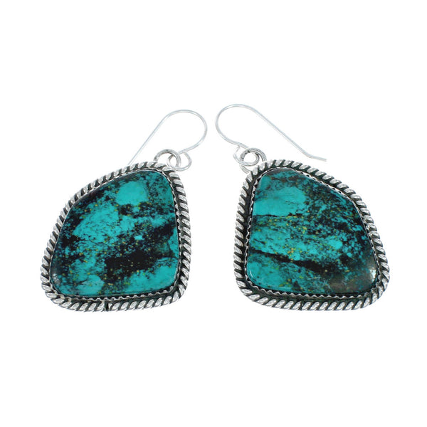 Navajo Turquoise Sterling Silver Hook Dangle Earrings X11016