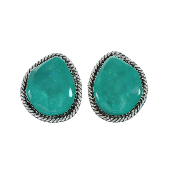 Native American Turquoise Sterling Silver Post Earrings X11021