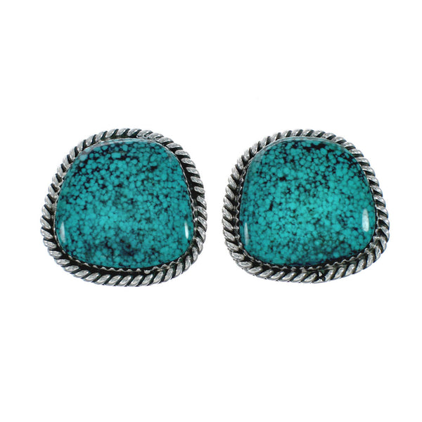 Native American Turquoise Sterling Silver Post Earrings X11022