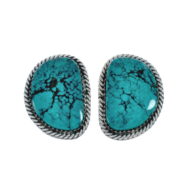 Native American Turquoise Sterling Silver Post Earrings X11023