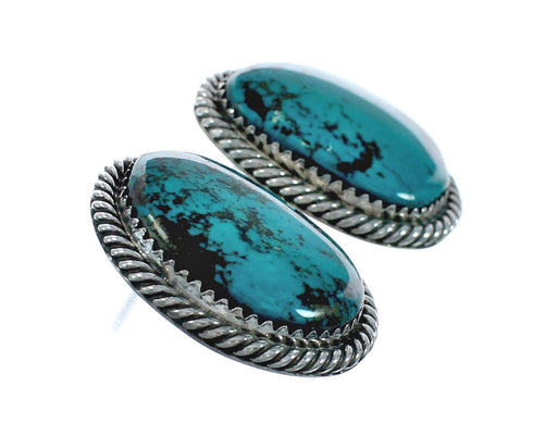 Native American Turquoise Sterling Silver Post Earrings X11024