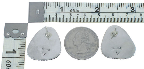 Native American Turquoise Sterling Silver Post Earrings X11025