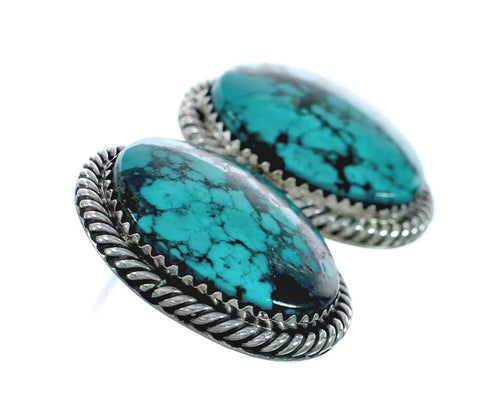 Native American Turquoise Sterling Silver Post Earrings X11028