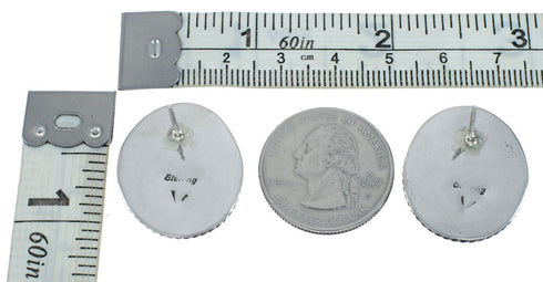 Native American Turquoise Sterling Silver Post Earrings X11028