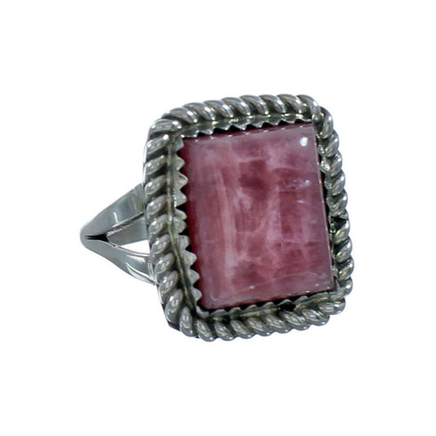 Native American Navajo Rhodochrosite And Silver Ring Size 6-1/2 X11038