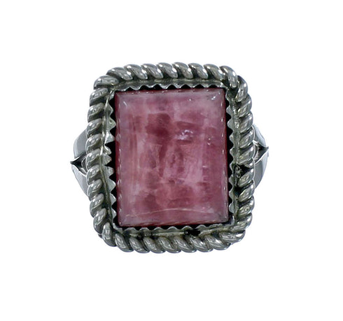 Native American Navajo Rhodochrosite And Silver Ring Size 6-1/2 X11038