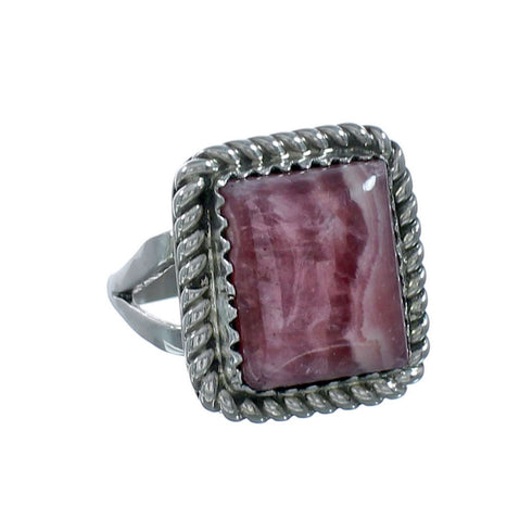 Native American Navajo Rhodochrosite And Silver Ring Size 6 X11039