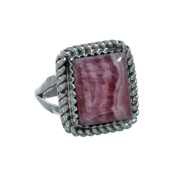 Native American Navajo Rhodochrosite And Silver Ring Size 6 X11039