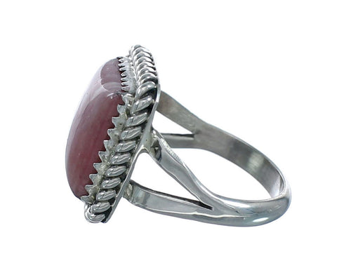 Native American Navajo Rhodochrosite And Silver Ring Size 6 X11039