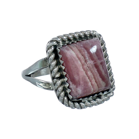 Native American Navajo Rhodochrosite And Silver Ring Size 5-3/4 X11043