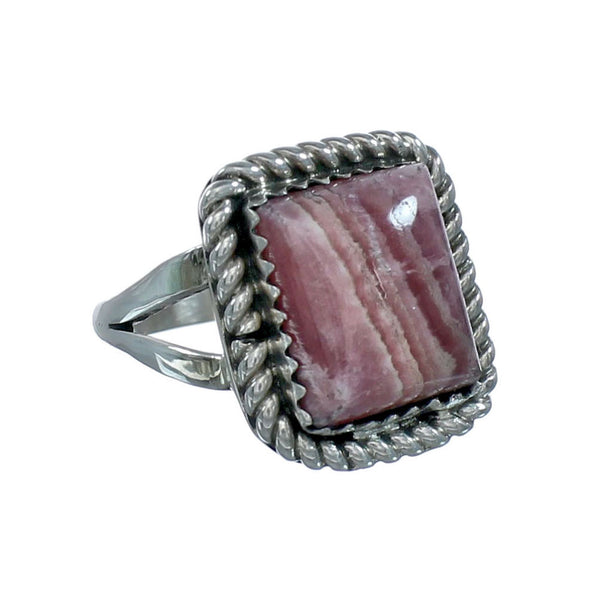 Native American Navajo Rhodochrosite And Silver Ring Size 5-3/4 X11043