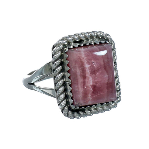 Native American Navajo Rhodochrosite And Silver Ring Size 6-1/2 X11044