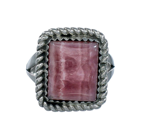 Native American Navajo Rhodochrosite And Silver Ring Size 6-1/2 X11044